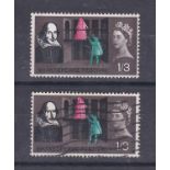 Great Britain 1964 - Shakespeare- 1s3d, pink colour shift, used,SG648