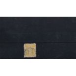 Japan 1873-2 sen yellow, woven paper, fine used SG45a