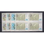 Hong Kong 1984 - Maps of Hong Kong set, SG454/457, u/m mint blocks of four
