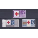 Great Britain 1963 Red Cross phosphor set SG 642/4p UM mint