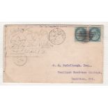 Canada 1899 Envelope with Pen & Ink Greeting used Calt to Hamilton