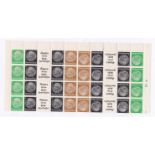 Germany 1941-Definitives sheet comprising 4xSG493b fa strips in se-tenant pairs u/m Michel unit