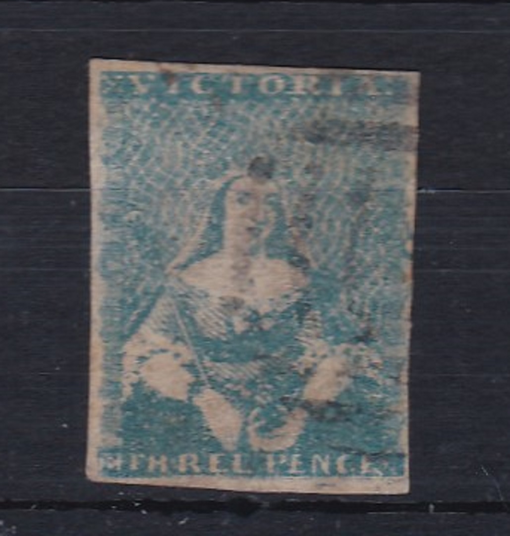 Australia (Victoria) 1850 - Three pence blue fine used, a good example