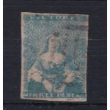 Australia (Victoria) 1850 - Three pence blue fine used, a good example