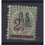 Australia (South Australia) 1891-O.S 2.1/2 on 4d green, SG054, un/mint