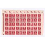 German States Bavaria 1914-1920-Definitive SG179a, u/m block of (50) 15pf stamps Michel 115