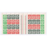 Germany 1937-sheet comprising 4xSG496Bb u/m booklet panes in 2 se-tenant blocks Michel MBH45b-