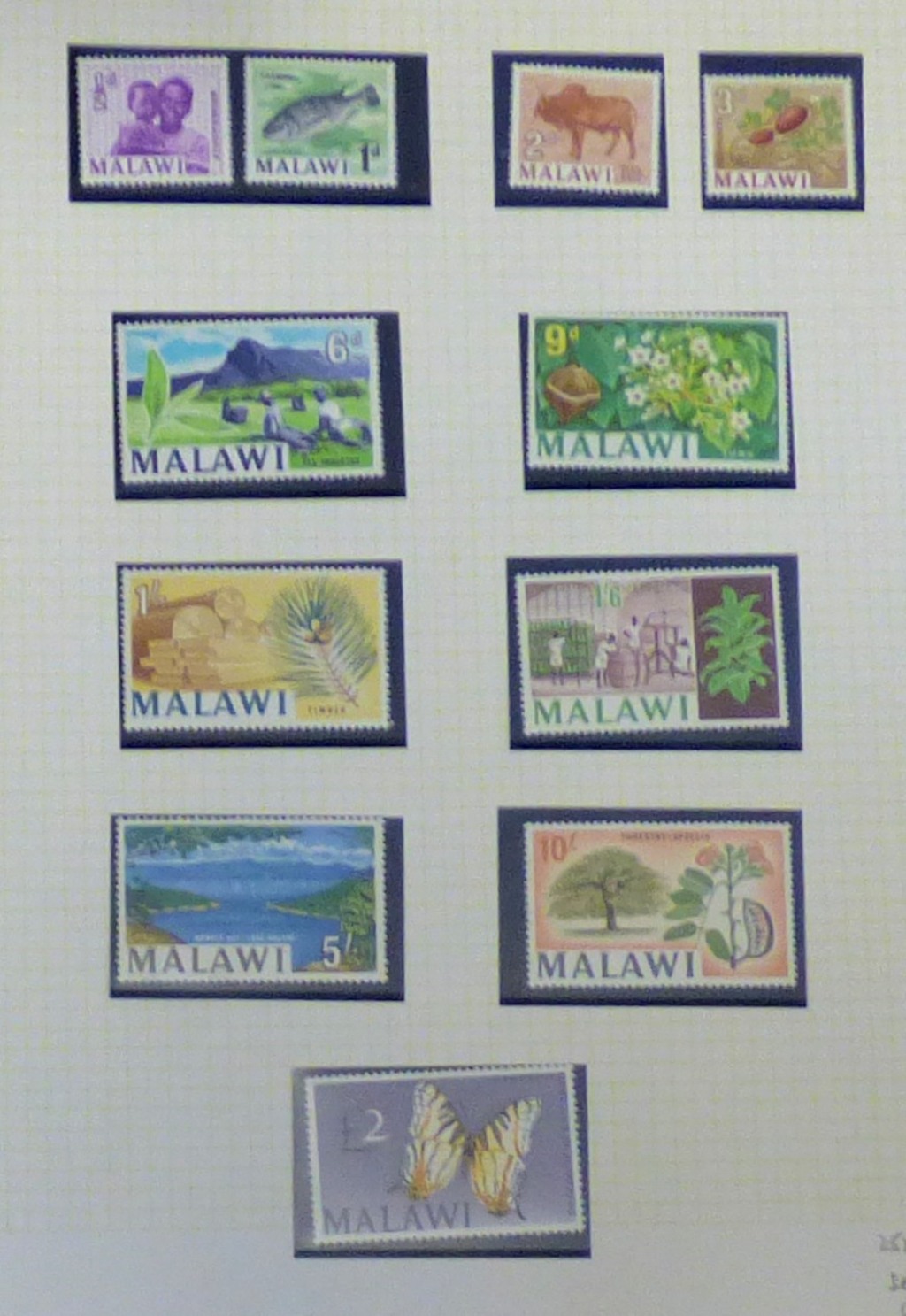 Malawi - 1966/7 ½-£2 Set of 11, SG252/62, l/m/mint. Good thematics.