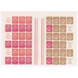 Germany 1934-Definitives sheet comprising 3xSG498B ab booklet panes and 3 x SG494 bd booklet panes