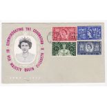 Great Britain 1953 (3rd June) - Coronation Long Live The Queen slogan FDC, A/B