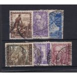 Italy 1938 2nd Anniversary of Italian Empire used selection of 6 postage and Air stamps. Catalogue