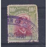 Southern Rhodesia 1913-'Admiral' KGVI reverse used,