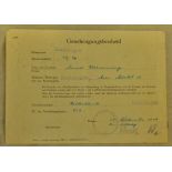 Germany 1948 Authorization Certificate issued by Stadt Hagen Tax authority on 18/9/1948, British and