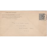 Saint Lucia 1930 Env Caistres to USA with KGV 2d grey adhesives