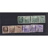 Italy 1942 War Propaganda selection of 8 used stamps with labels.