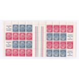 Germany 1937-Definitives sheet comprising 4xSG495ba u/m booklet panes in 2 se-tenant blocks,