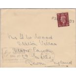 Bermuda/Paquebot/WWII 1939 (6th Nov) Pacific Steam Navigation Company envelope to Devon with GB 1.