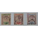 Leeward Islands - 1897 Diamond Jubilee ½d, 1d, 2½d, SG9, 10 + 11, used.