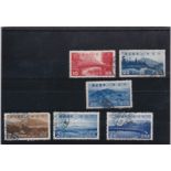 Japan 1938-1940-National Park Commens selection of 6 mostly 20 sen value, used.