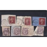 Great Britain - Victoria London Postmarks on penny reds and lilac's - hooded, Hoster etc (7)