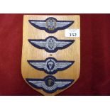 German Bundeswehr Air Force Silver and Gold Class Wings (4) including: Paratrooper, Medical etc.,