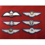 German Bundeswehr Air Force Silver and Gold Class Wings (6) including: Paratrooper, Radio