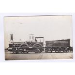 Postcard-Railway-a promo RP postcard of late Victorian 2-4-0 locomotive, by F Moore's Railway
