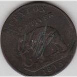 Ceylon 1832-George III copper Stives Elephant rev (scratches) otherwise VF