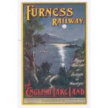 Postcard-Railway - Furness Railway Advertising Poster postcard-the English Lake Land, a scarce ticks