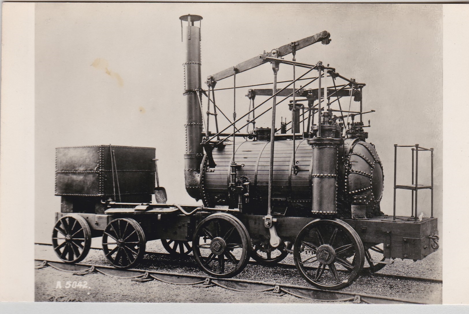 Postcard-1820's Colliery Locomotive 0-4-0 B/W postcard