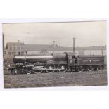 Postcard-Railway-Swindon- built King Class 4-6-0 6000 King George V, loco yard location, very fine