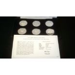 Great Britain 2015-Silver plated Five pounds Tristan Da Cunha, six coins by the Jubilee Mint