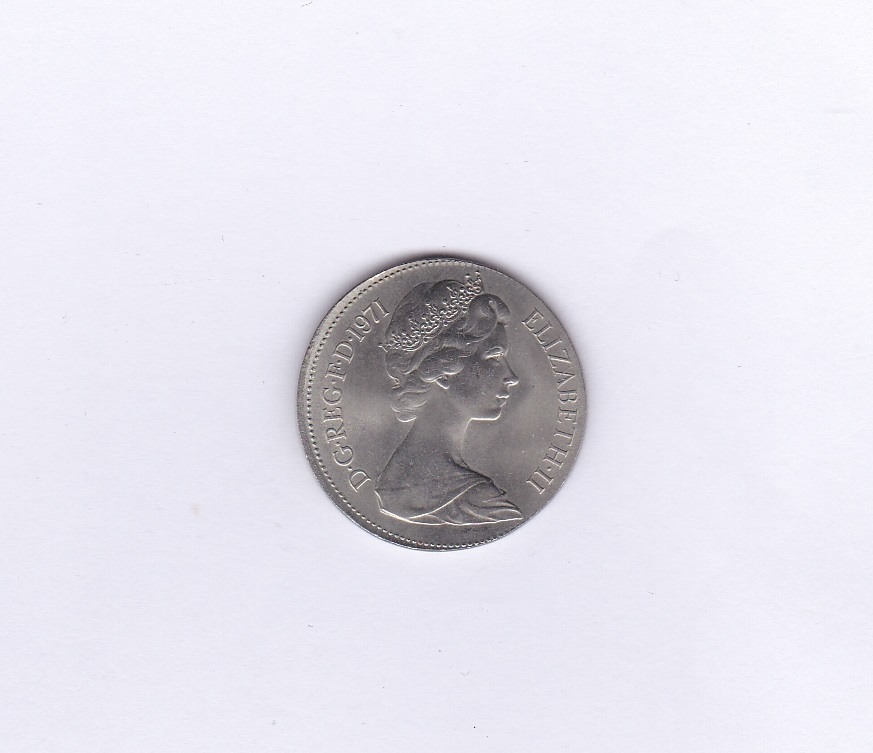 Great Britain 1971-Two Pence in cupro-nickel-ERROR, AUNC with Royal Mint with specifications