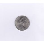Great Britain 1971-Two Pence in cupro-nickel-ERROR, AUNC with Royal Mint with specifications