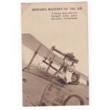WWI Postcard - Britain's Mastery of the Air - ' A flying man who has brought down many Germany
