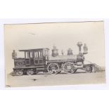 Postcard-Garden + Atlantic Rail Road 2-4-0 Tank locomotive, Origin USA, black and white RP