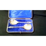 Jewellery-Two large silver apostle spoons, boxed, hallmarked Sheffield 1860 approx 18cm long-