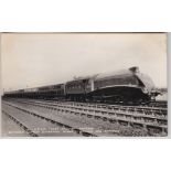 Postcard-Railway-Fine RP postcard-LNER B17 2859-on East Anglian Express-F Moore's locomotive
