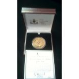 Great Britain 2006-Queens 80th Birthday crown, By London Mint Office, gold plated with precious