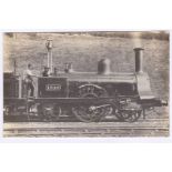 Postcard-Railway-An Early 2-2-2 Locomotive No.1848 Sefton could be early LNWR, yard location, RP