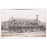 Postcard-Railway Early 2-4-0 Tank Locomotive with outside frames, named locust, yard location, RP