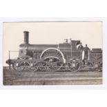 Postcard-Railway Fine RP postcard, a promo photo of GWR Broad gauge (7'0) 4-2-2 Eupatoria built