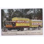 Postcard-Advertising/Transport-A fine advertising card for Bishop + Sons High Street Pimlico,