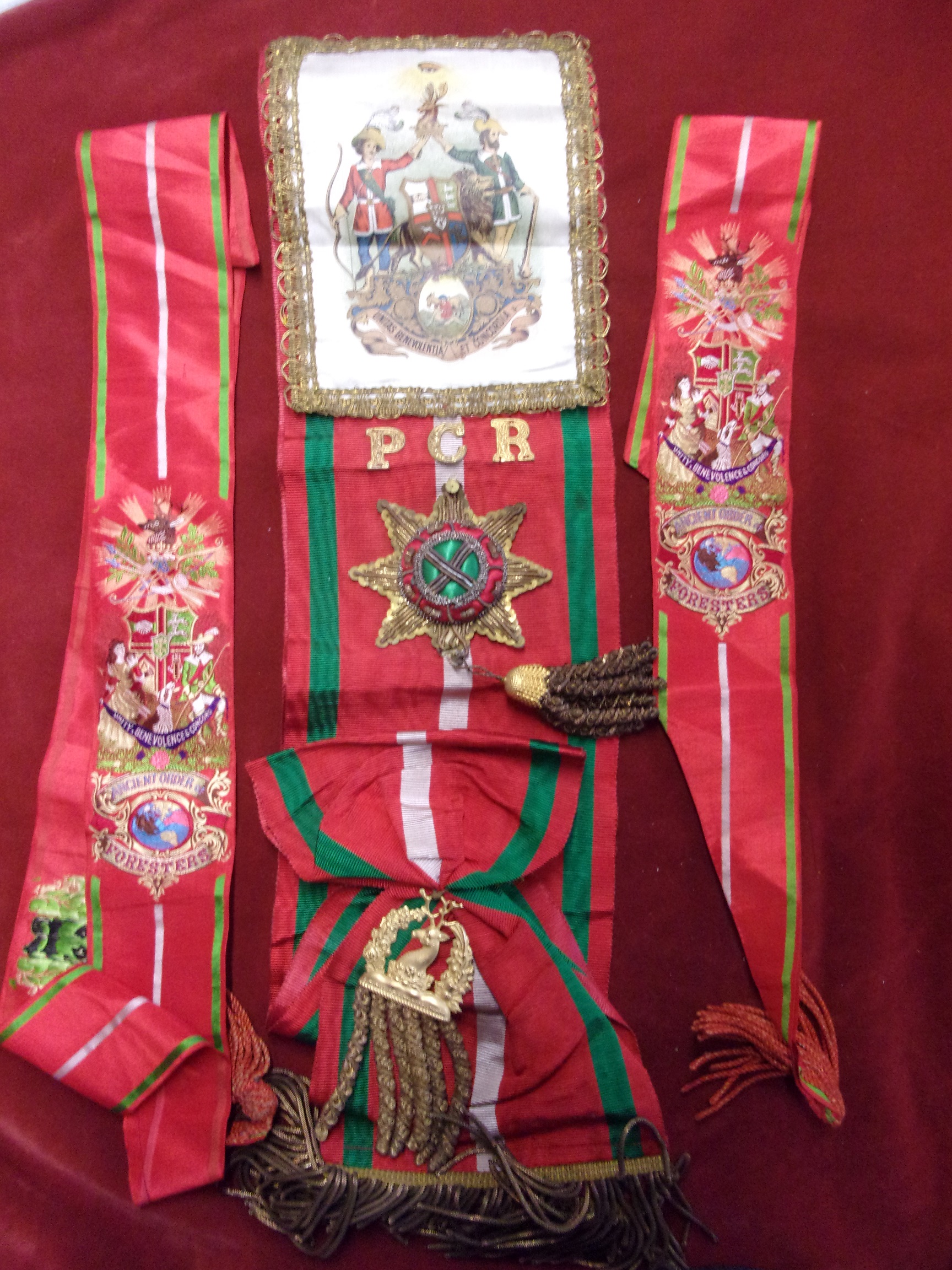 Ancient Order of Foresters 'Powys Court' Sash, one of a number of Friendly Societies which existed