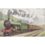 Postcard-Railway Vintage colour postcard-Great Northern Railway-Atlantic 4-4-2 Class C1,1439 on
