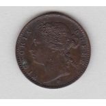 Mauritius 1877-Victoria cent, GEF/AUNC, KM7