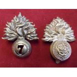 The Royal Fusiliers City of Lond Regt Glengarry 7th and forage cap badge. K&K: 428/597