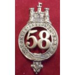 58th (Rutlandshire) Regiment of Foot Victorian Glengarry Badge of the Pre-Territorial era 1874-