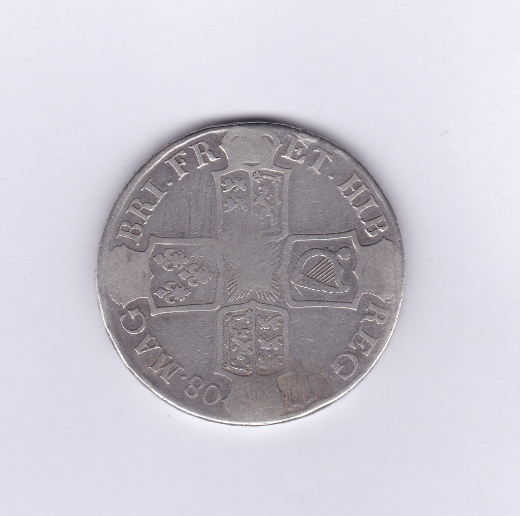 Great Britain 1708E-Queen Anne Crown, Septimo,S3600, near fine - Image 2 of 2