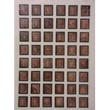 Great Britain 1855 - 1d red-brown, watermark large crown, SG29-33, a fine range of (48)